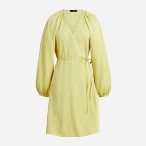 J. Crew Drapey Puff Sleeve Wrap Mini Dress